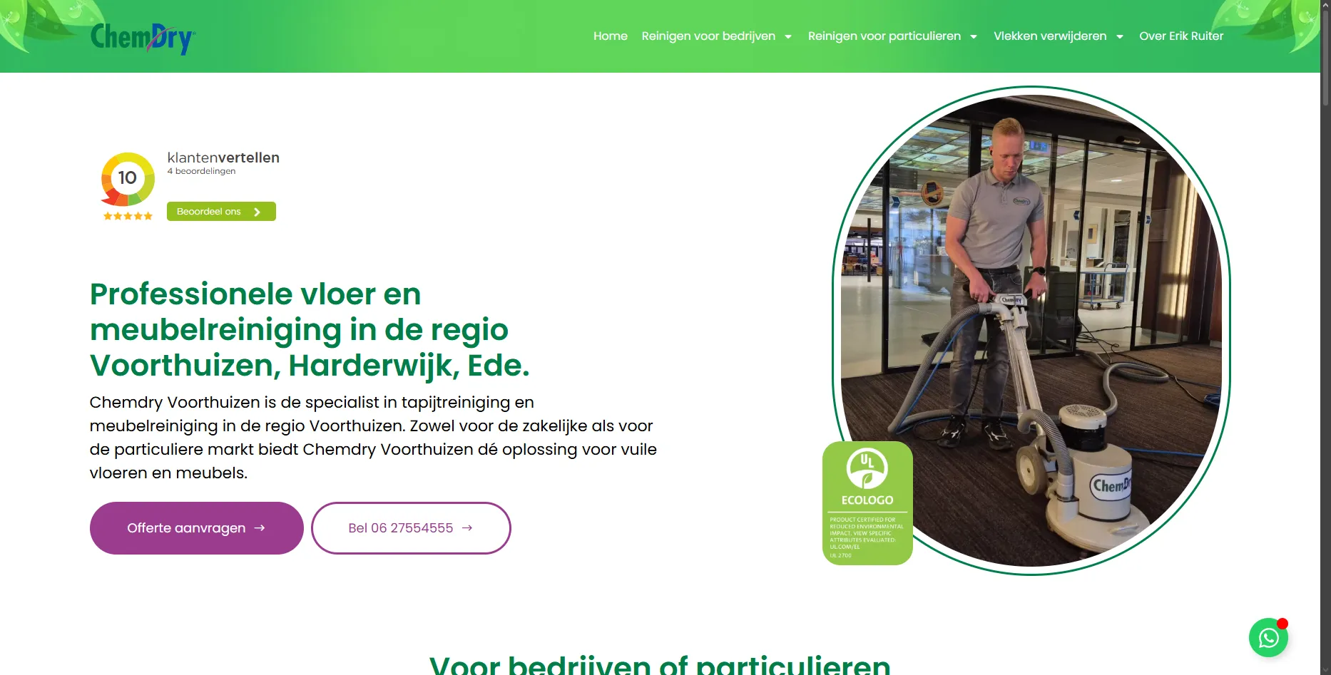 Chemdry Voorthuizen, reiniging case study van Fusionstudios