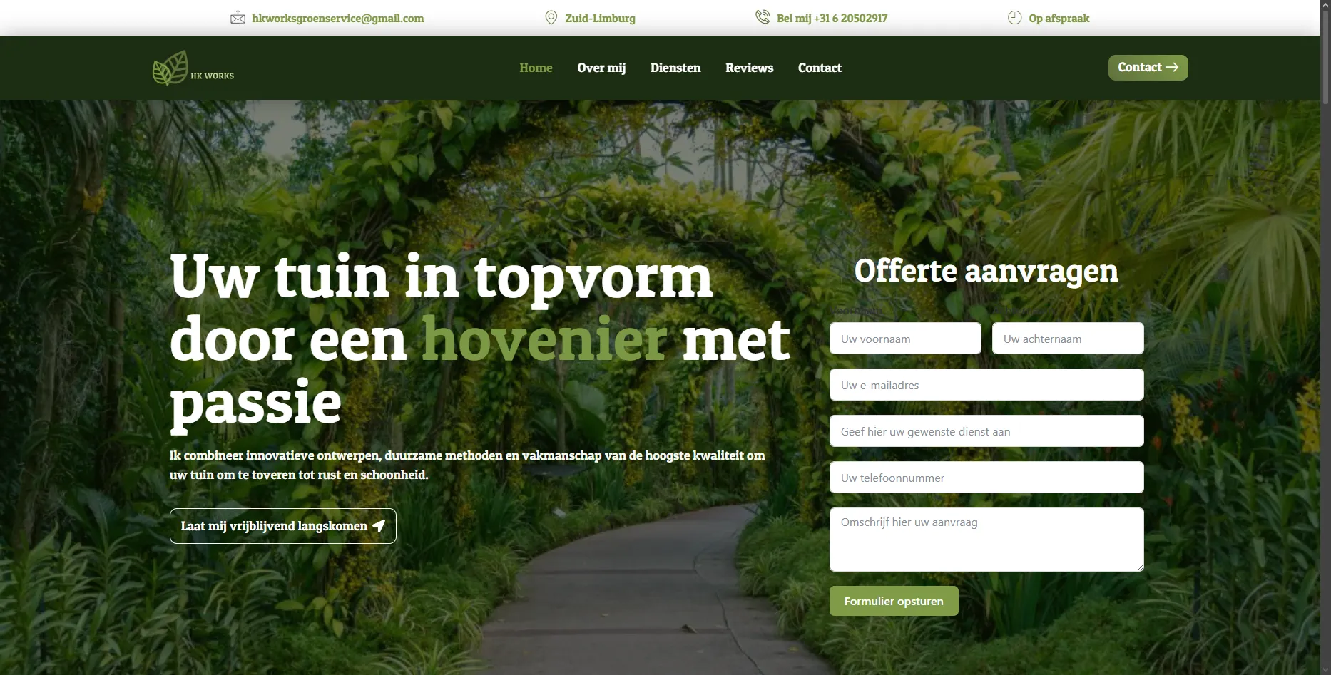 HK Works Groenservice, hovenier case study van Fusionstudios