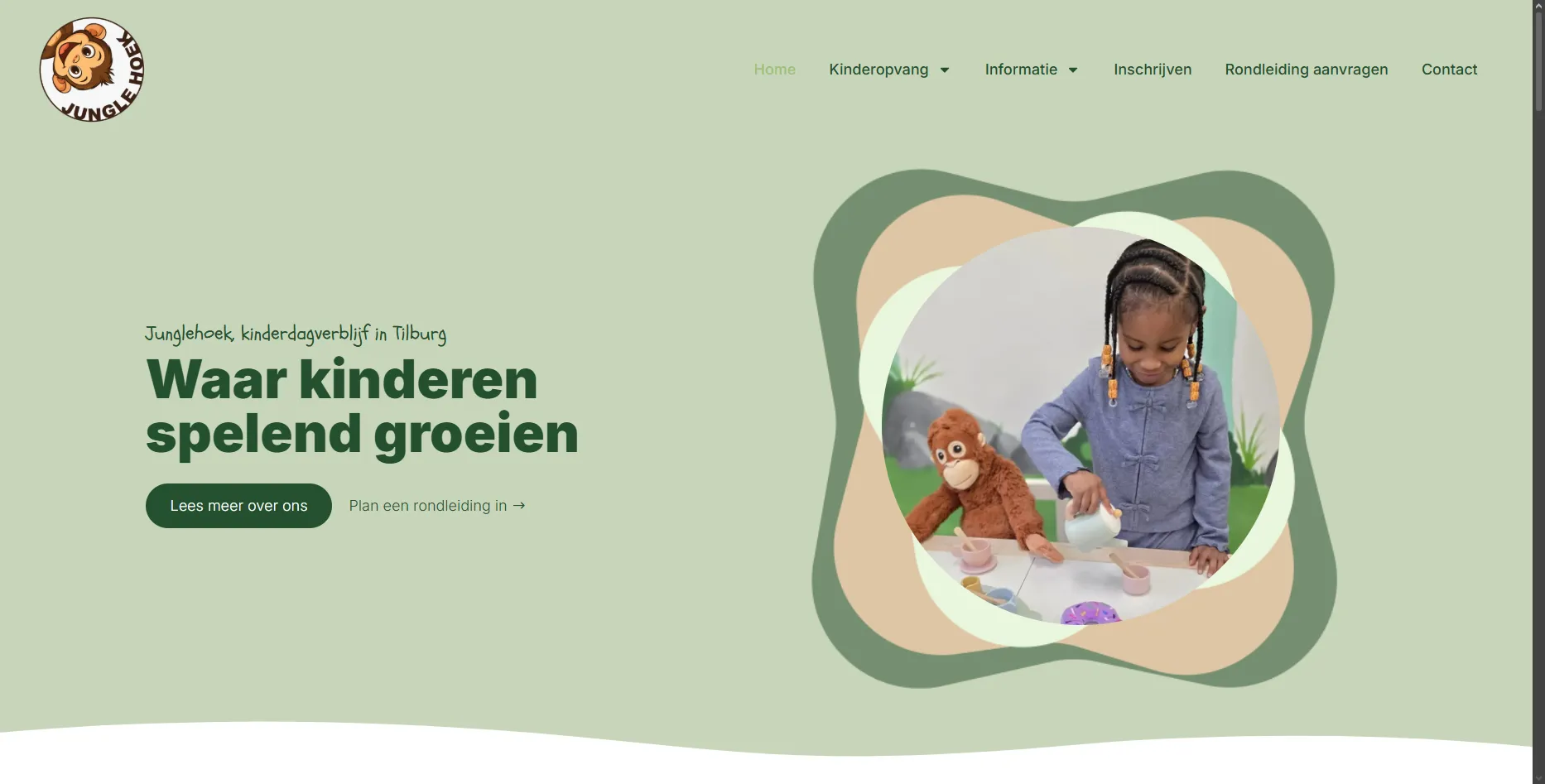 Junglehoek, kinderopvang case study van Fusionstudios