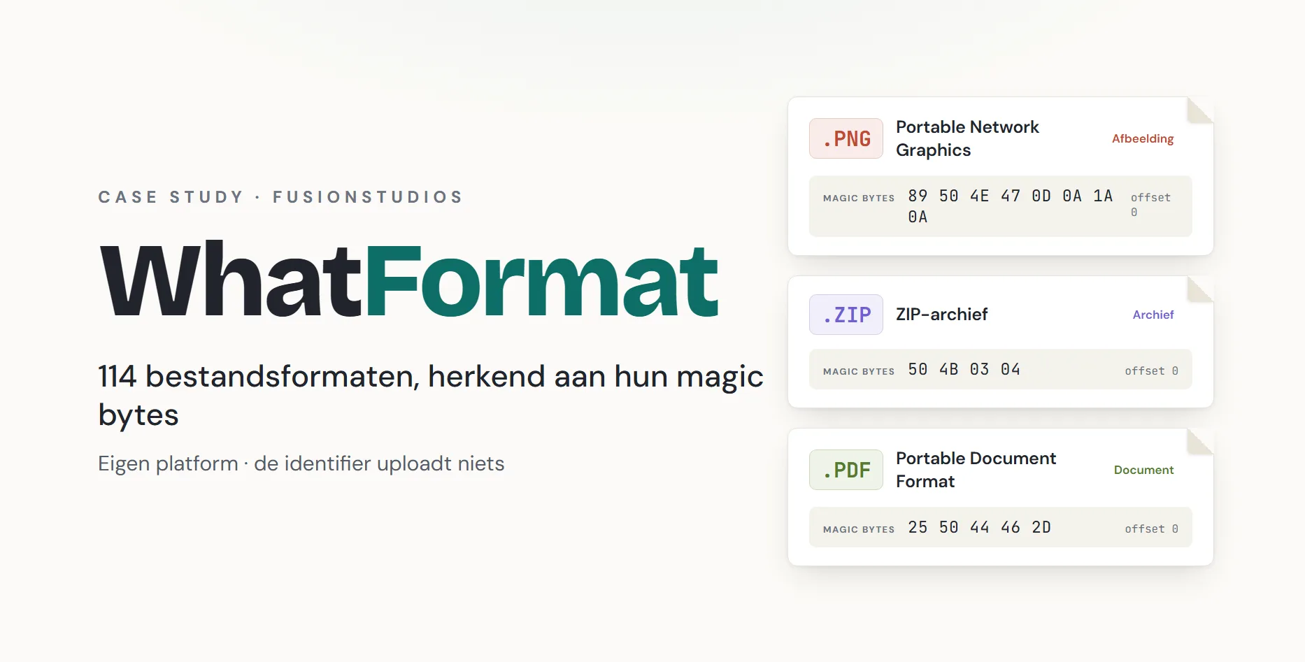WhatFormat, bestandsformaten website ontworpen door FusionStudios
