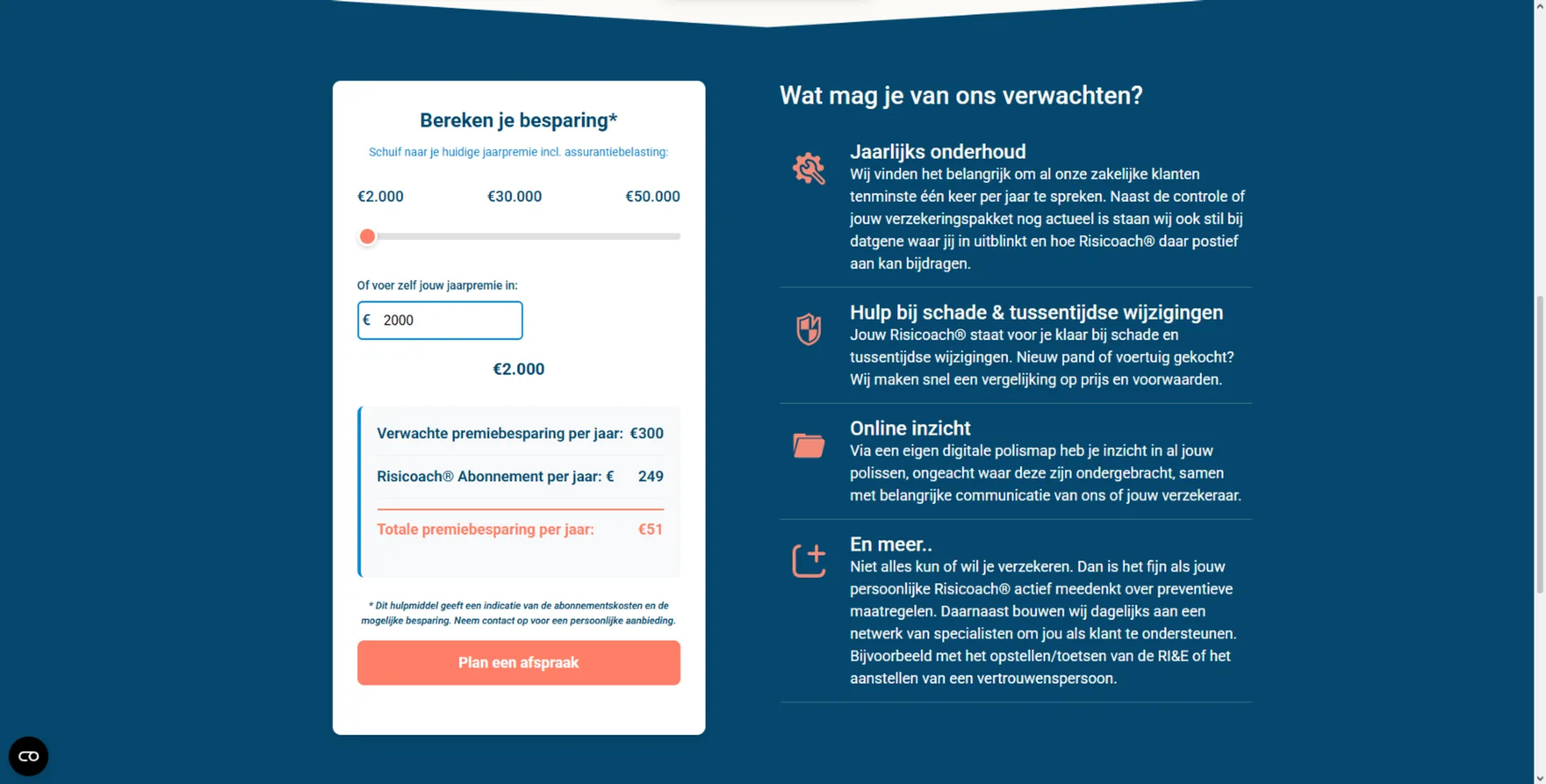 Risicoach, maatwerk tool case study van Fusionstudios