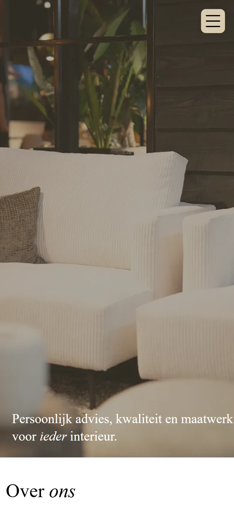 Homepage van Axel Marchal Interieur op mobiel