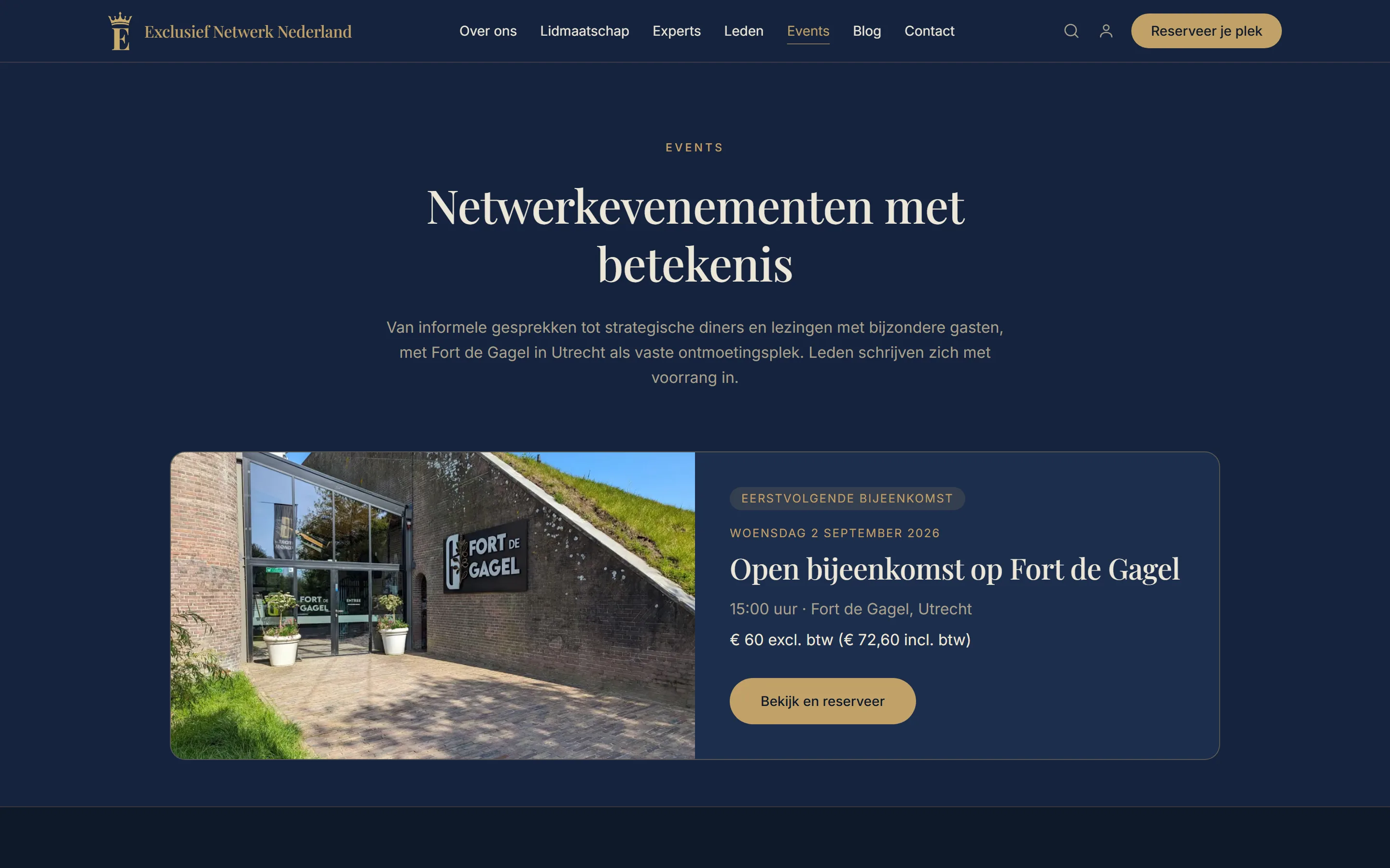 Evenementenkalender met inschrijfflow