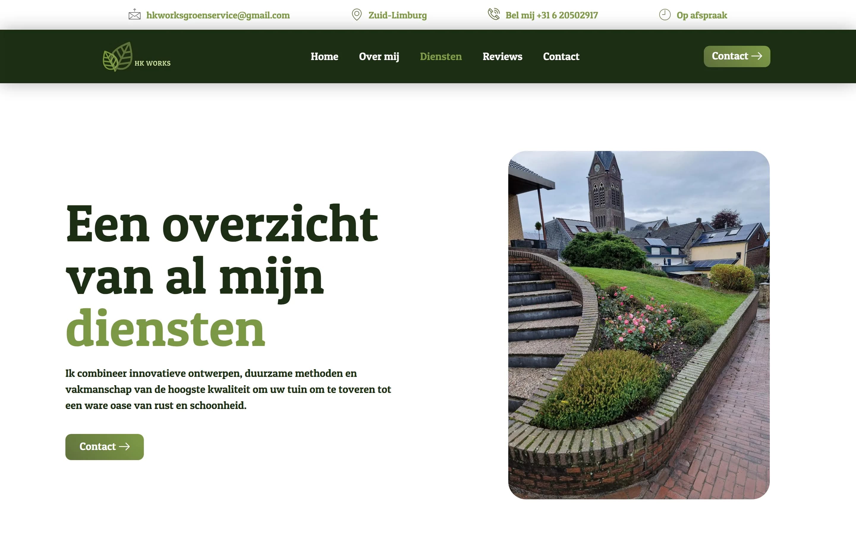 Dienstenoverzicht met snoeiwerk en boomverzorging