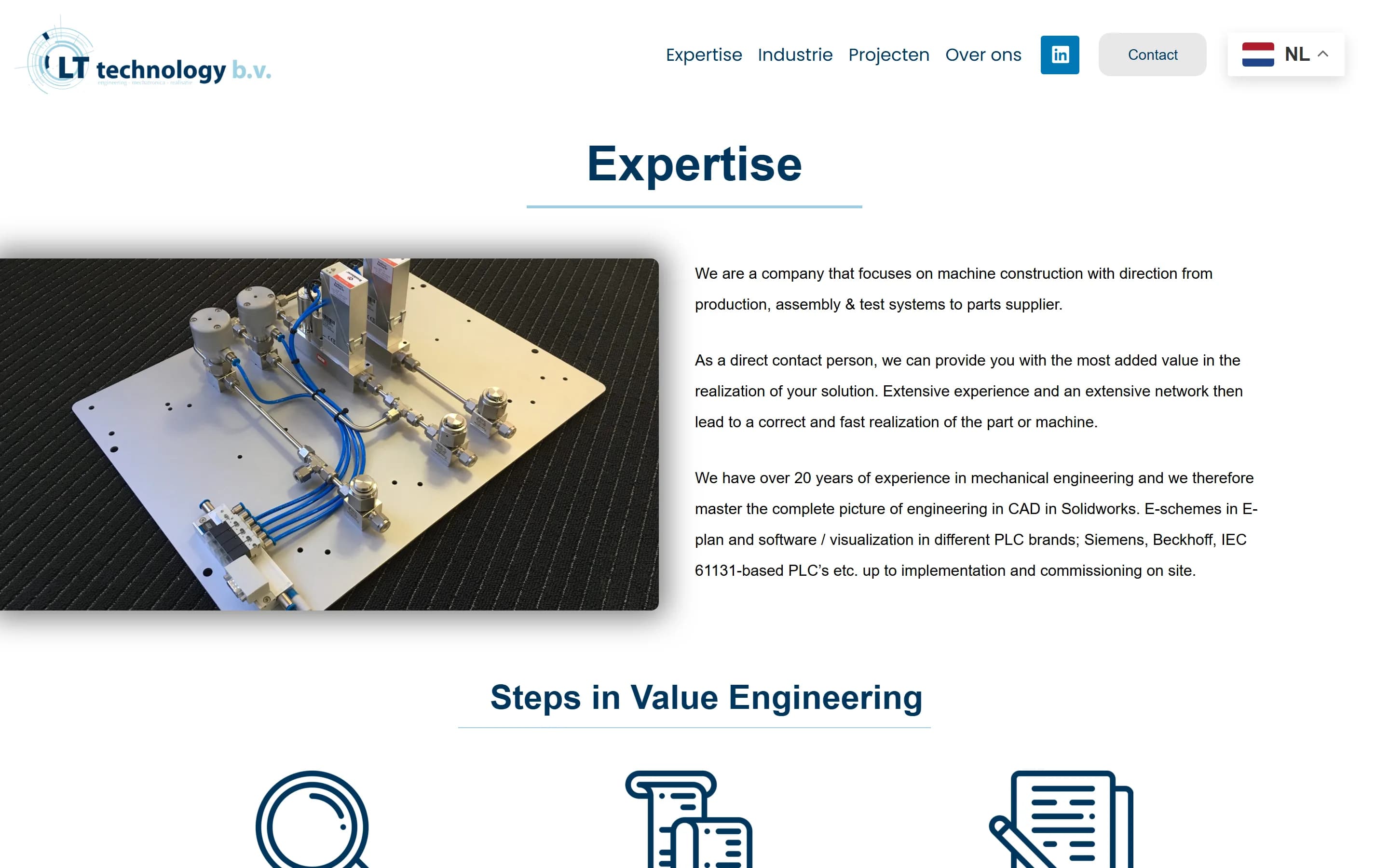 Expertisepagina van LT Technology
