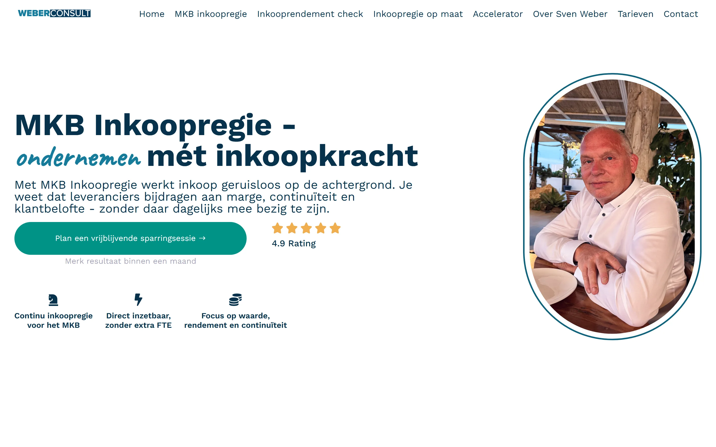 Homepage van Weberconsult op desktop