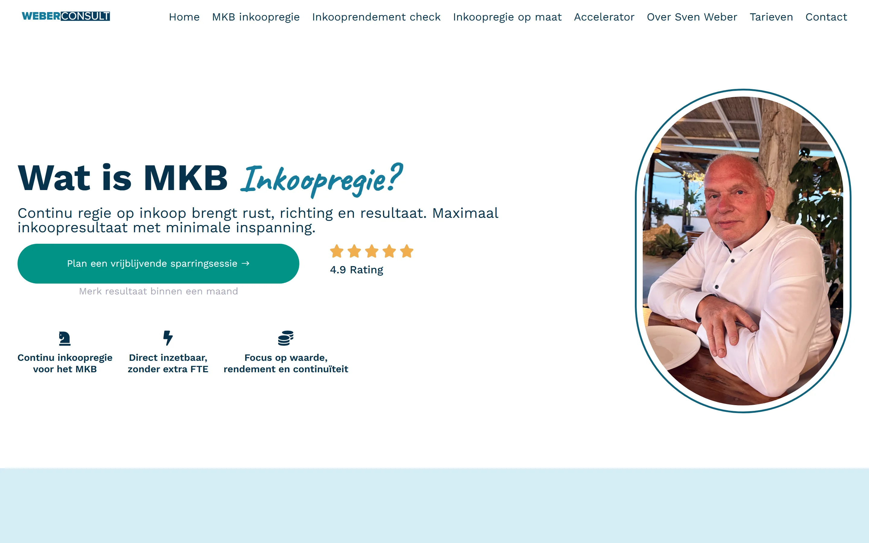 MKB-inkoopregiepagina van Weberconsult