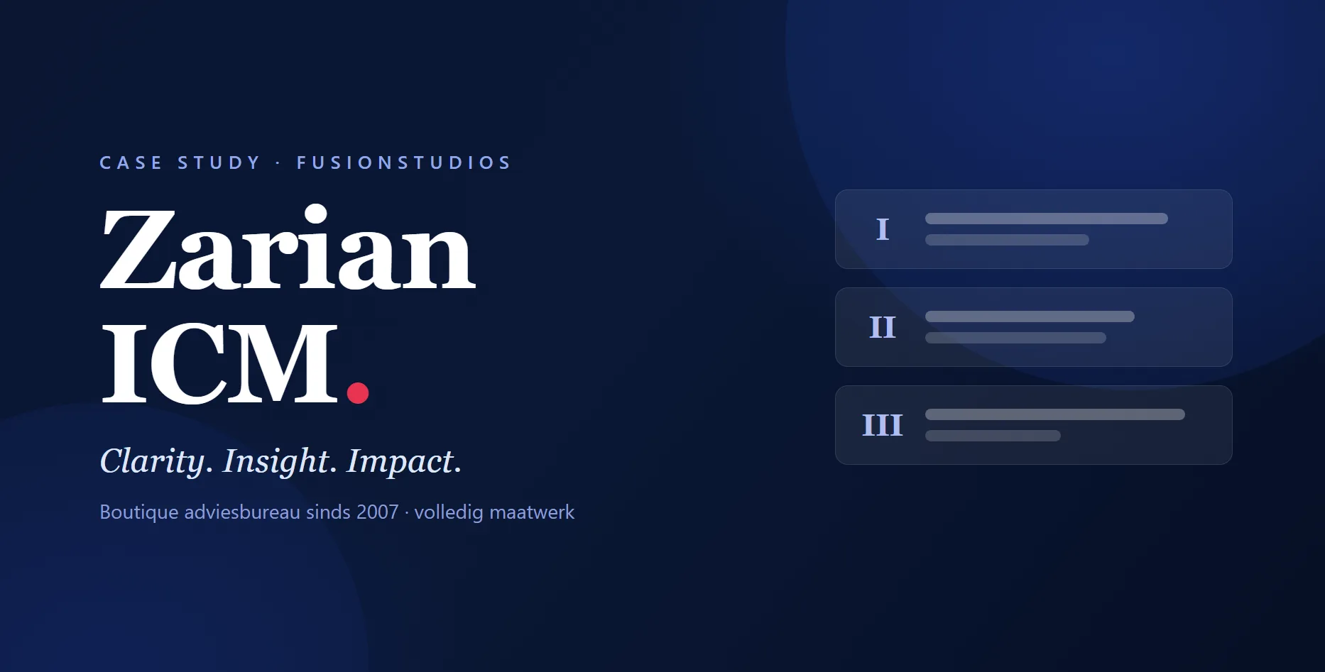 Zarian ICM, consultancy case study by FusionStudios